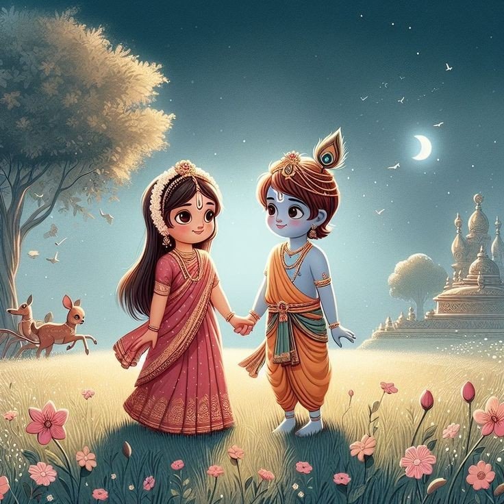 little radha krishna wallpaper