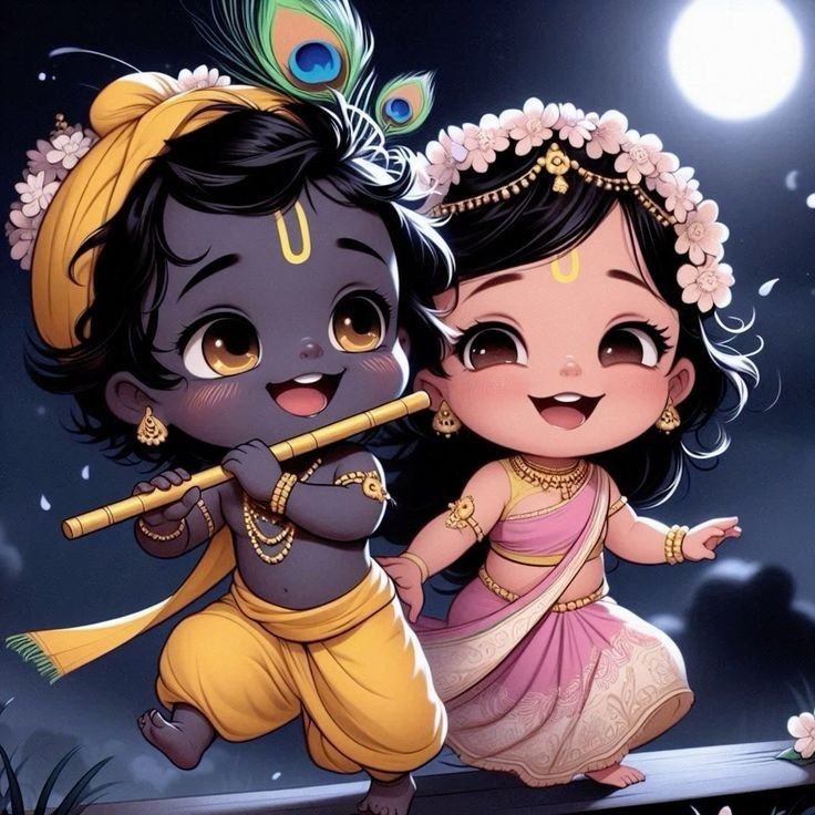 little radha krishna wallpaper