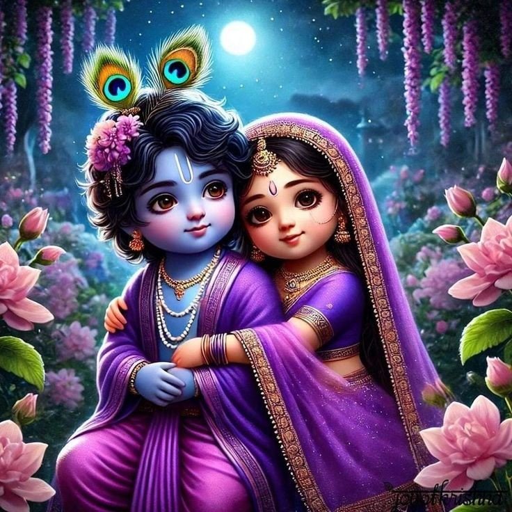 little radha krishna wallpaper