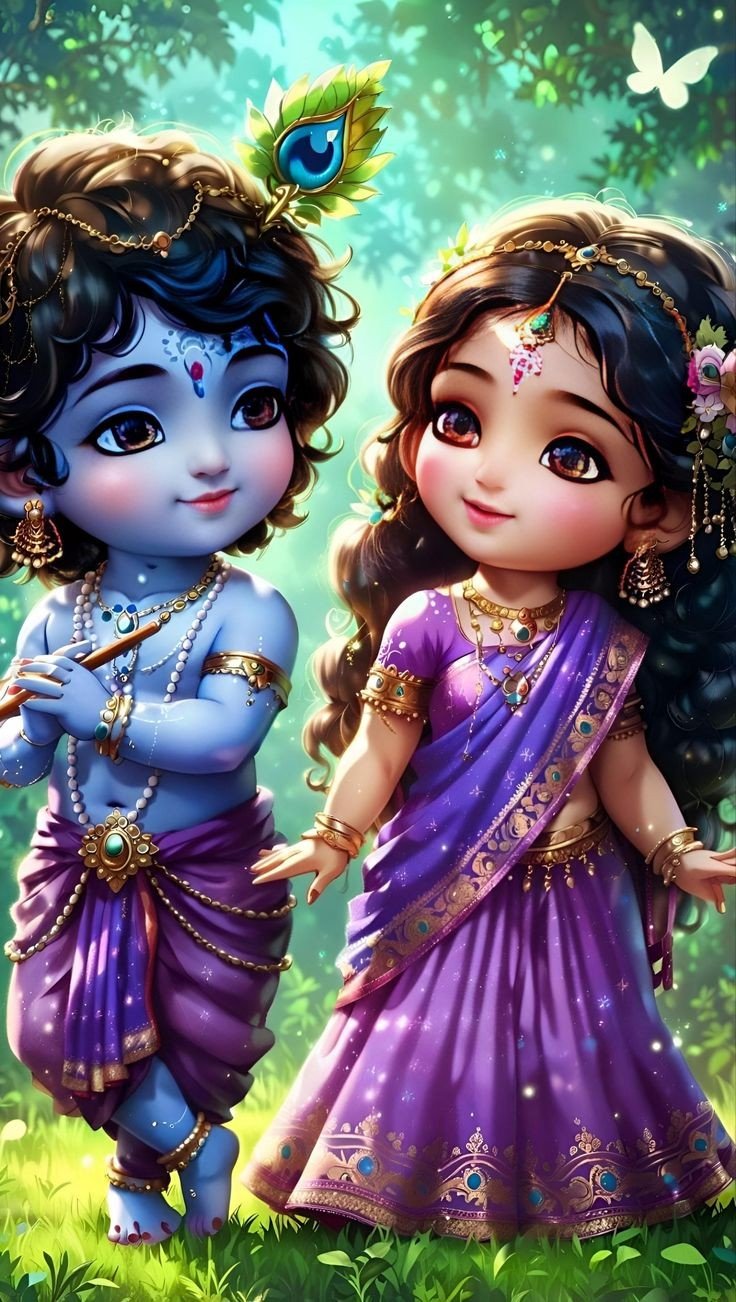 little radha krishna wallpaper